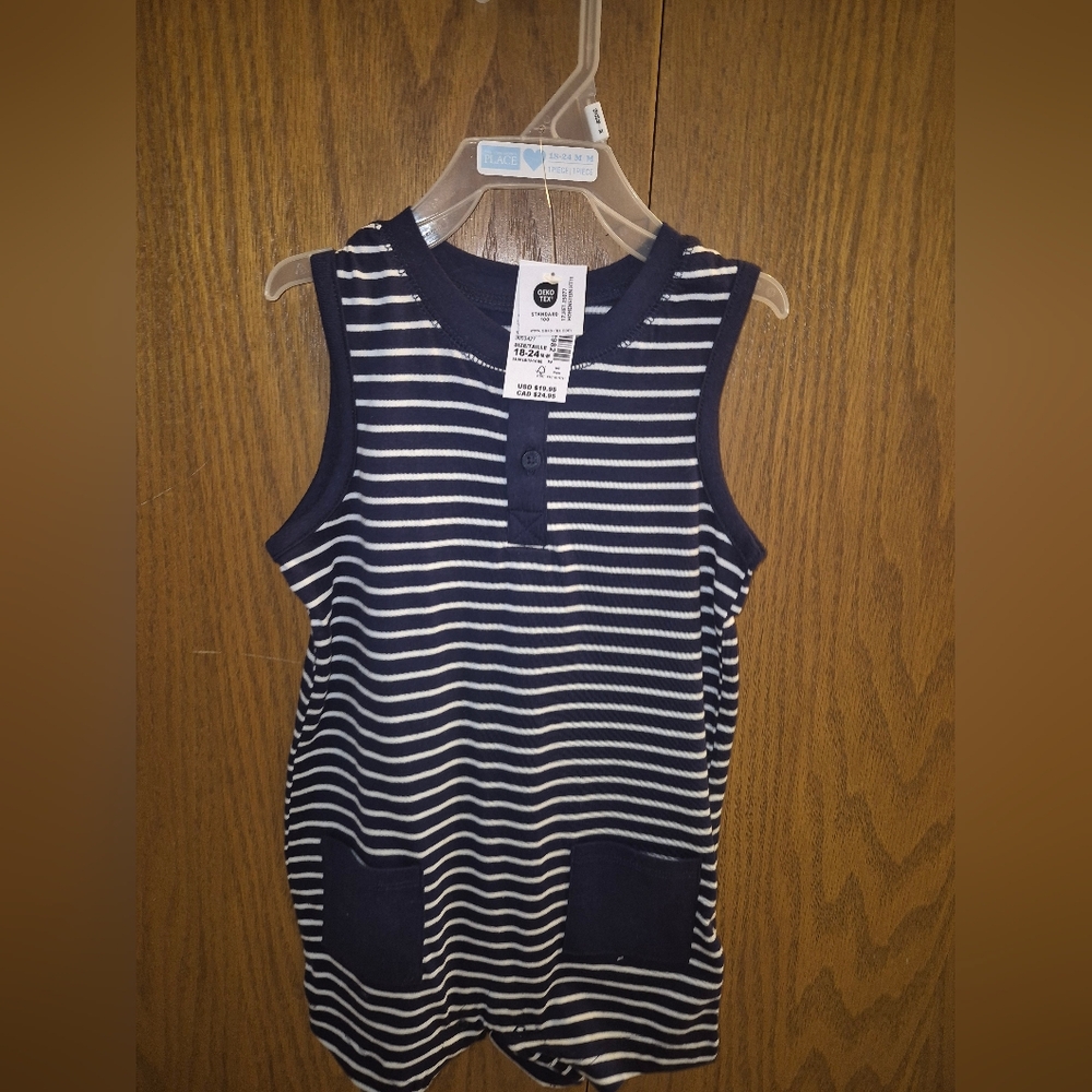 Toddler Navy Striped Romper 18-24 M